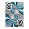 Flash Furniture Turquoise 6' x 9' Distressed Abstract Area Rug OKR-RG1100-69-TQ-GG - alternate 2
